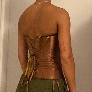 Brown Lace Up Corset